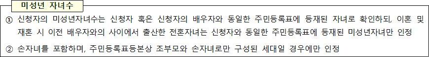 미성년 자녀수 미성년 자녀수